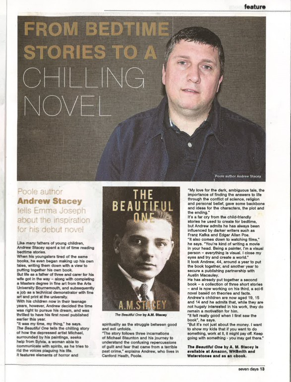 Bournemouth Evening Echo Features Contemporary Author, A. M. Stacey 