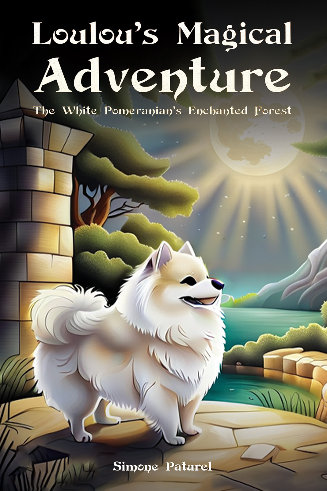 Loulou's Magical Adventure: The White Pomeranian's Enchanted Forest-bookcover
