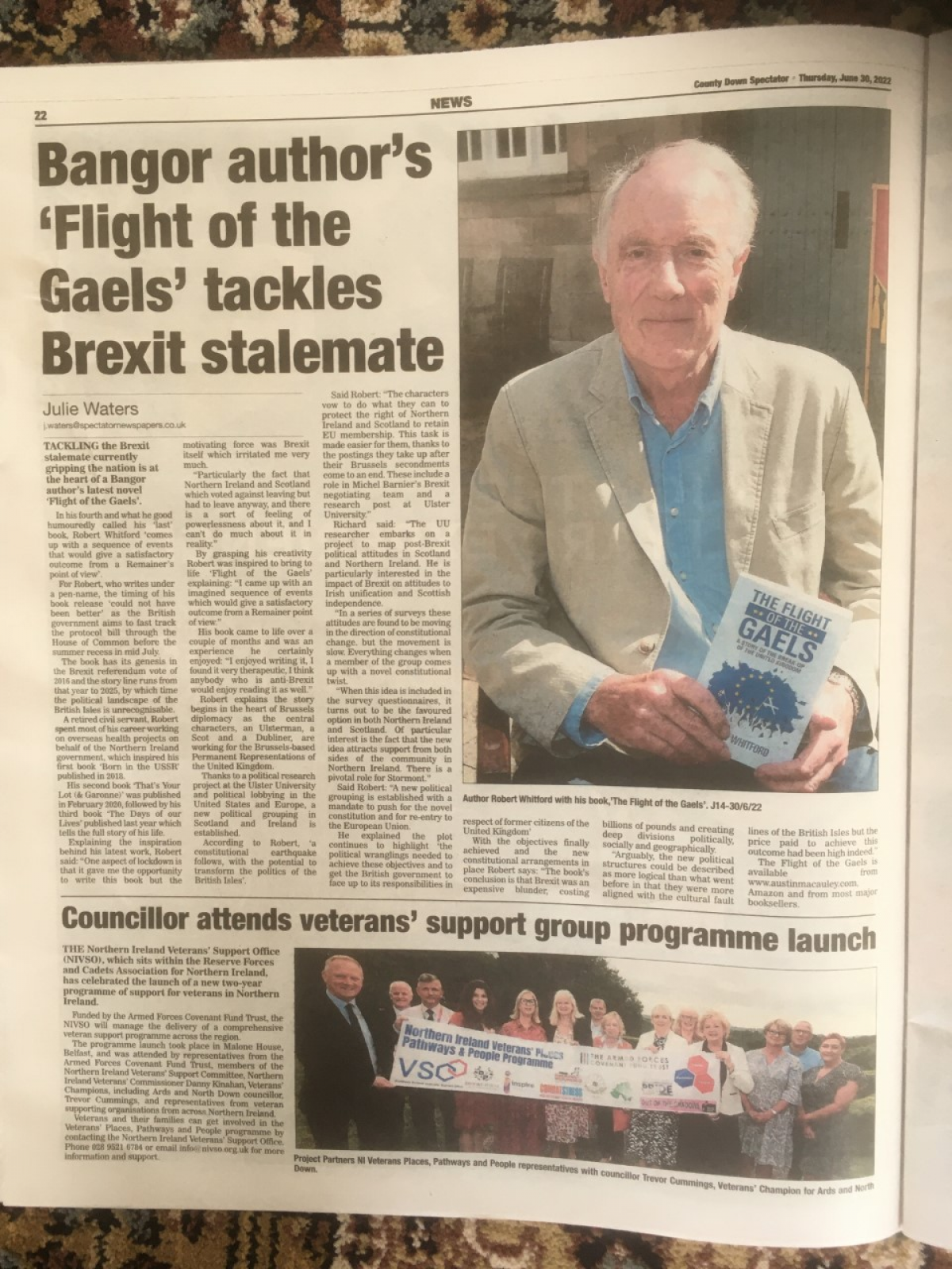 Robert Whitford’s Book was Featured by the Newspaper County Down Spectator