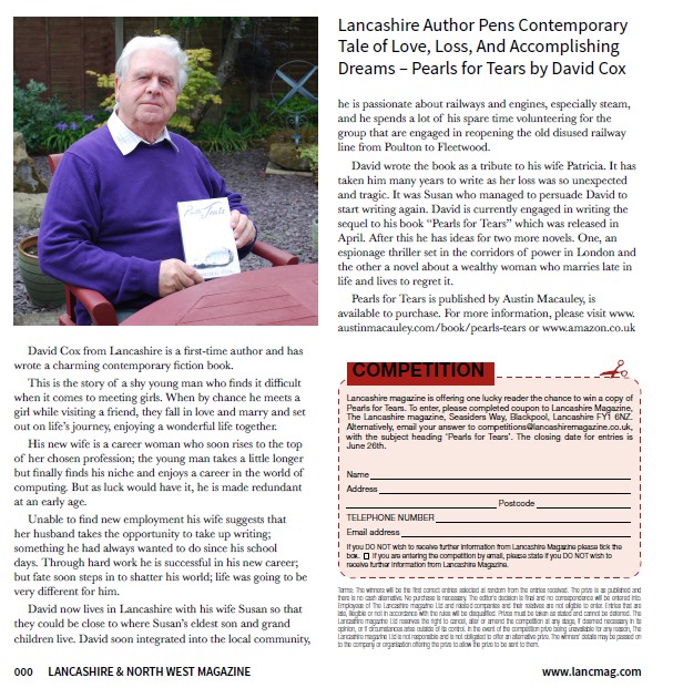 David G. Cox Appears in the Lancashire & North West Magazine
