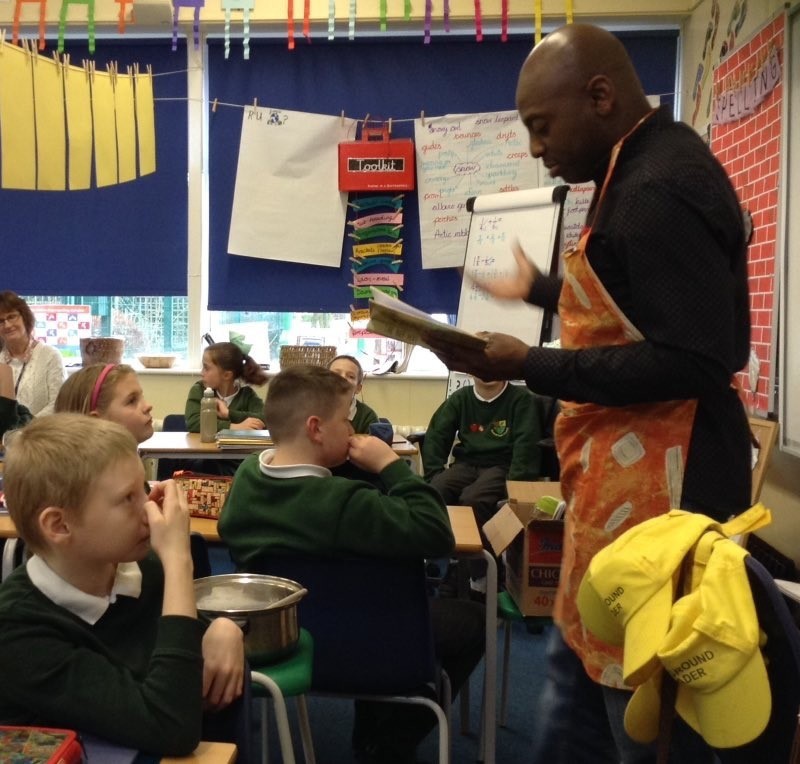Simon Adepetun Visits Weaverham Forest Primary School