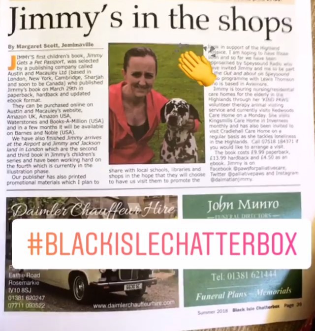 Black Isle Chatterbox features news about ‘Jimmy gets a Pet Passport’