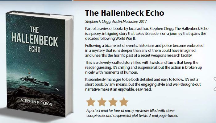 BH Living Magazine gave a Book Review of ‘The Hallenbeck Echo’ by Stephen F. Clegg.