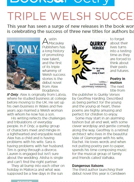 Shire Magazine reviewed Alex Bogdanov’s book ‘If Only’