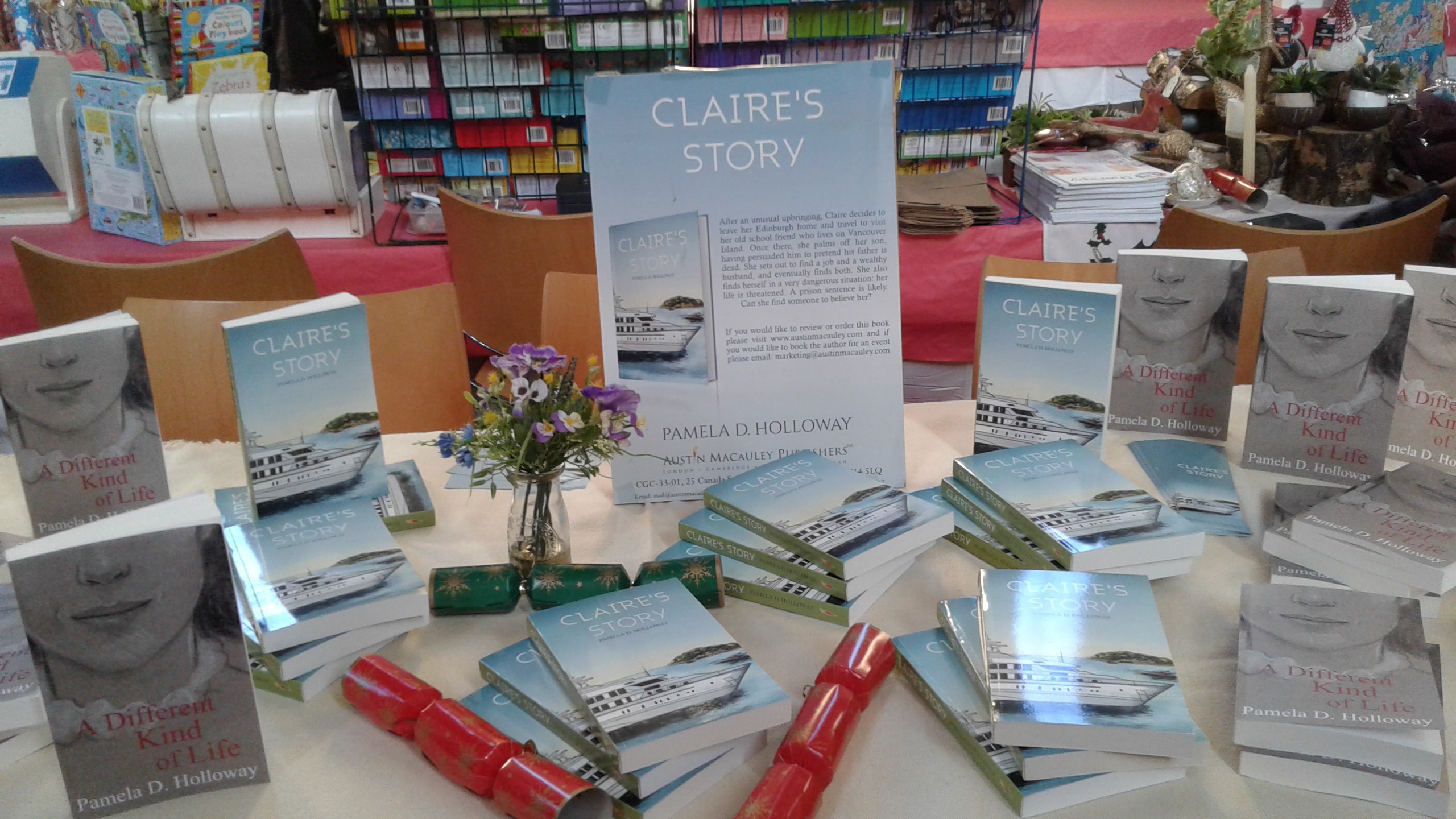 Pamela Holloway, the author of Claire’s Story, was at St Michael’s Hospice for Book Signing