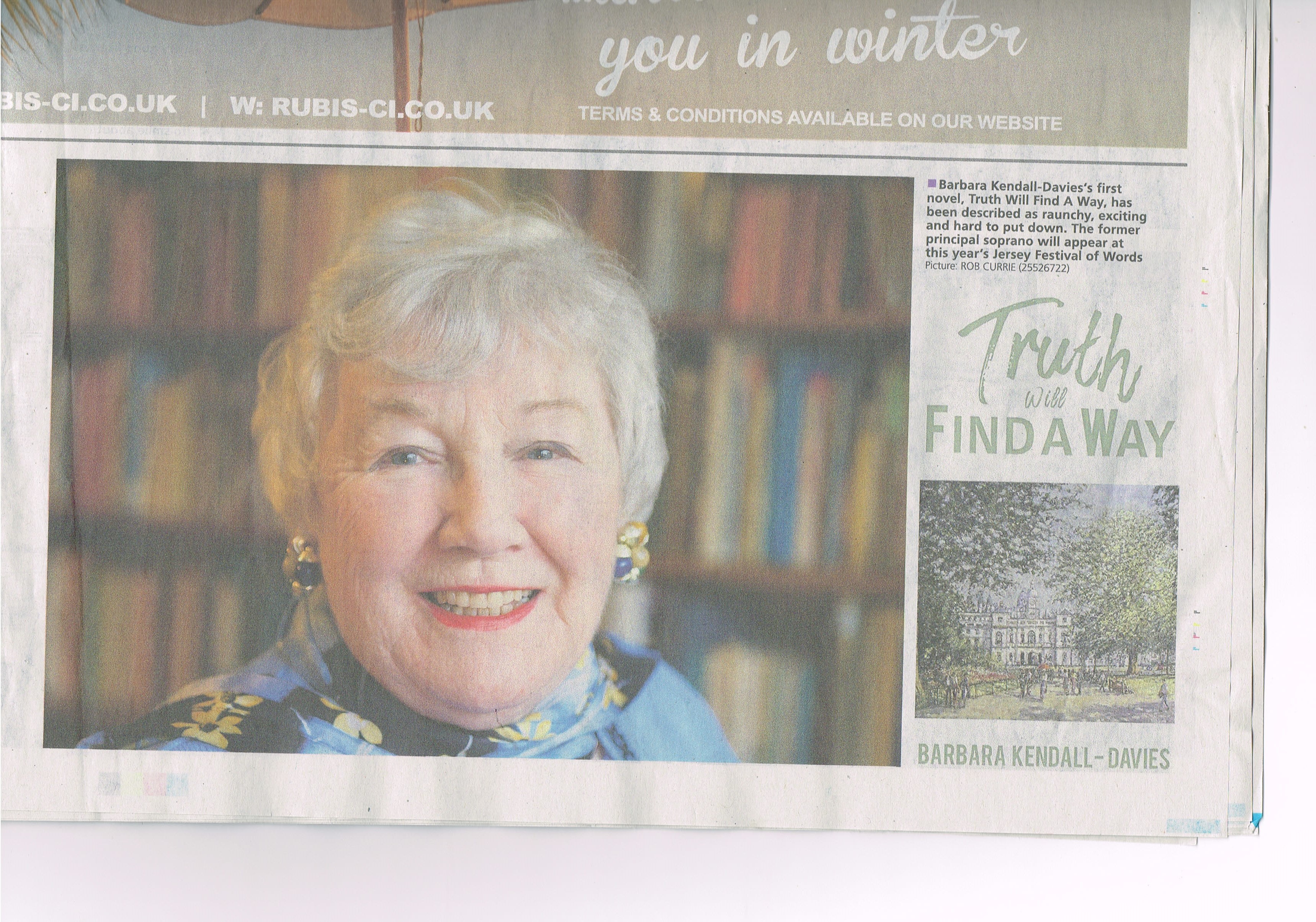 The Jersey Evening Post Newspaper Published the Interview of Author Barbara Kendall-Davies