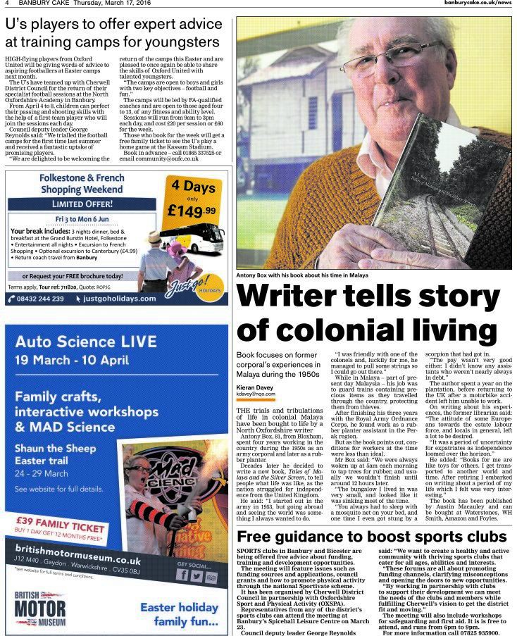A.J Box featured in Banbury Cake A.J Box featured in Banbury Cake