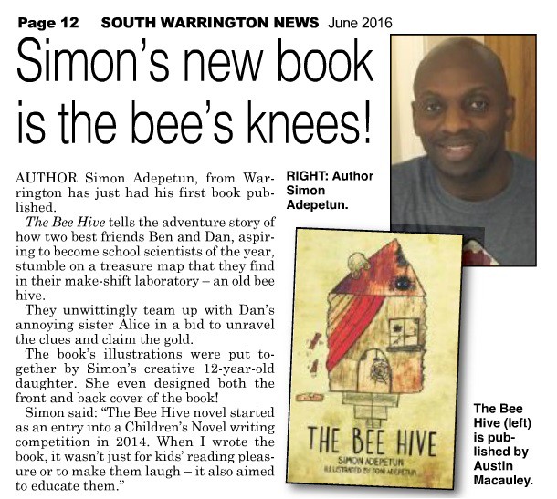Simon Adepetun featured in South Warrington News