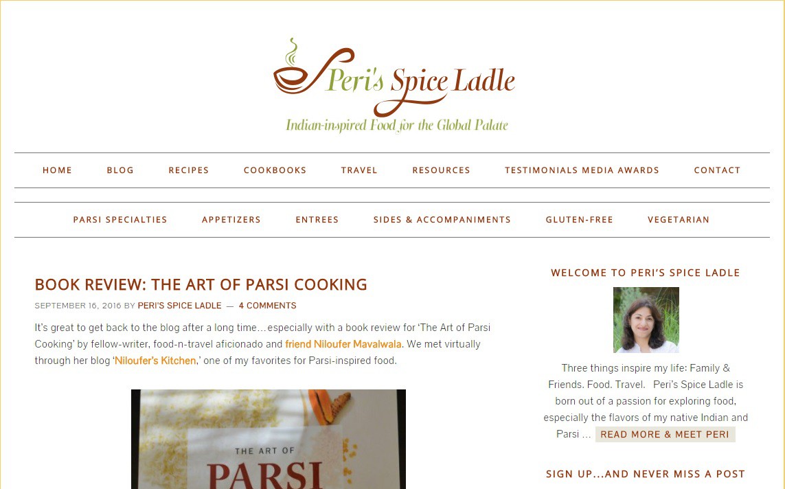 The Art of Parsi Cooking: Reviving an Ancient Cuisine Reviewed by Peri's Spice Ladle
