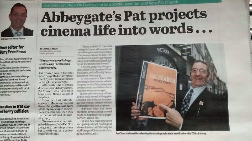 Patrick Church Appears in the Bury Free Press in the Run Up to the Publication of his book.