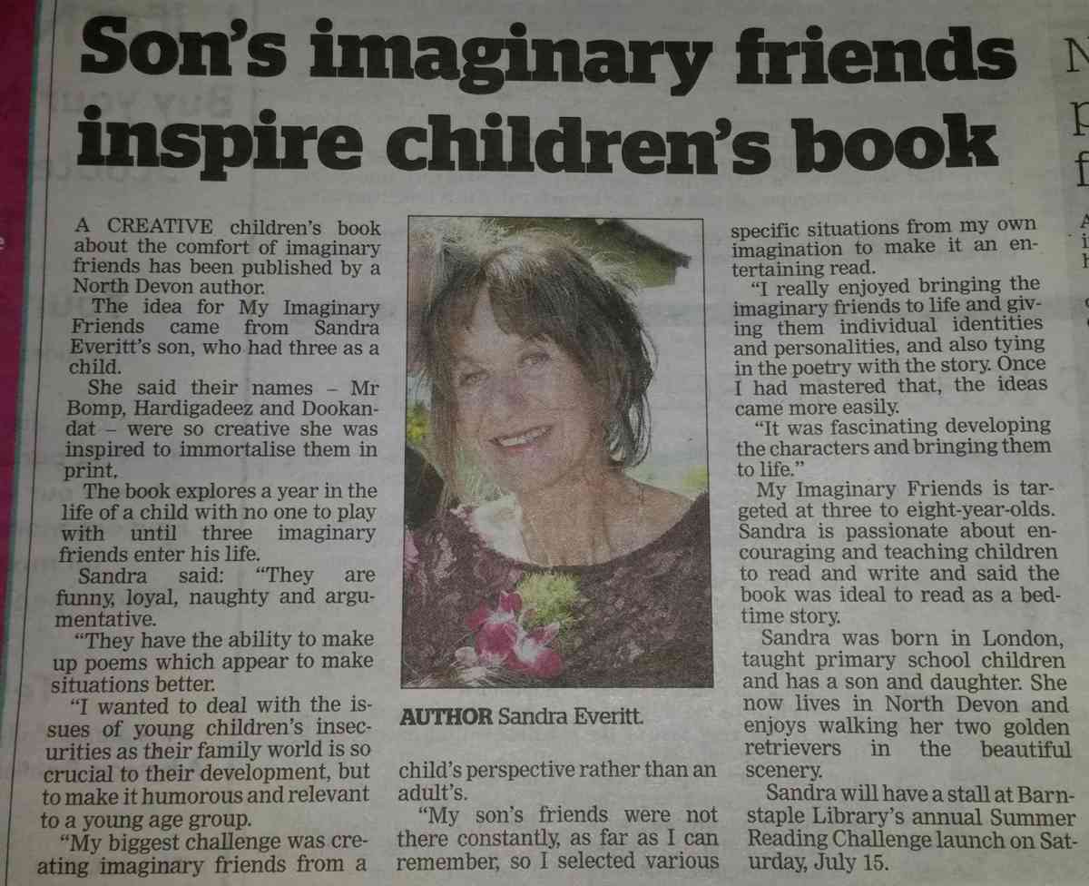 Articles featured on Sandra Everitt's book “My imaginary Friends” | Austin Macauley Publishers Articles featured on Sandra Everitt's book “My imaginary Friends” | Austin Macauley Publishers